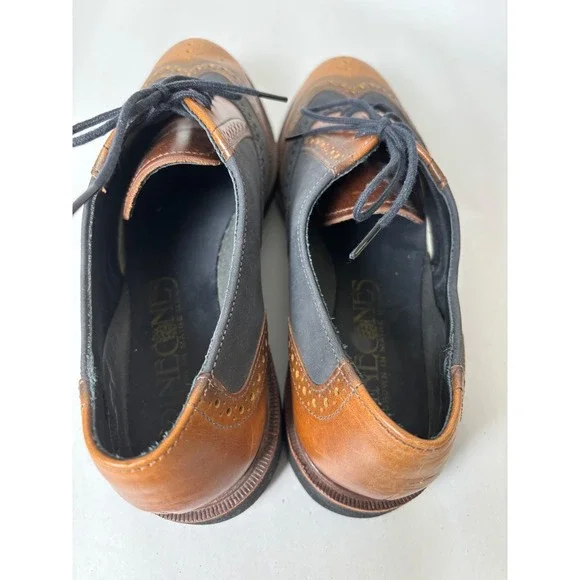 Pinecones VTG Leather Wingtip Oxford Shoes Womens 8.5 Preppy Retro Academia - Picture 9 of 10